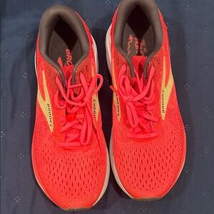 Brooks Ghost Scarlet and Lemon Running Shoes